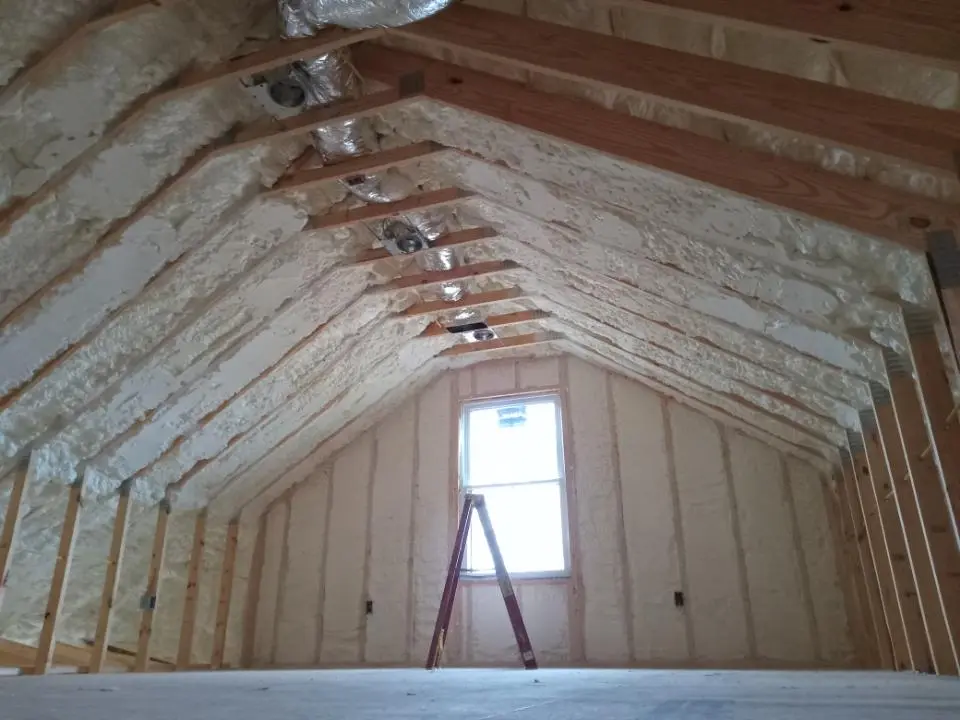 Spray foam roofing application for Crawl Space Insulation project in Annapolis Neck